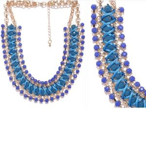 Blue stone studded statement necklace